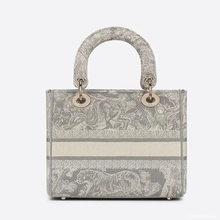 Cheap Bag Jouy Grey Motif Canvas Medium Lady D-lite de Toile 0412 Luxury